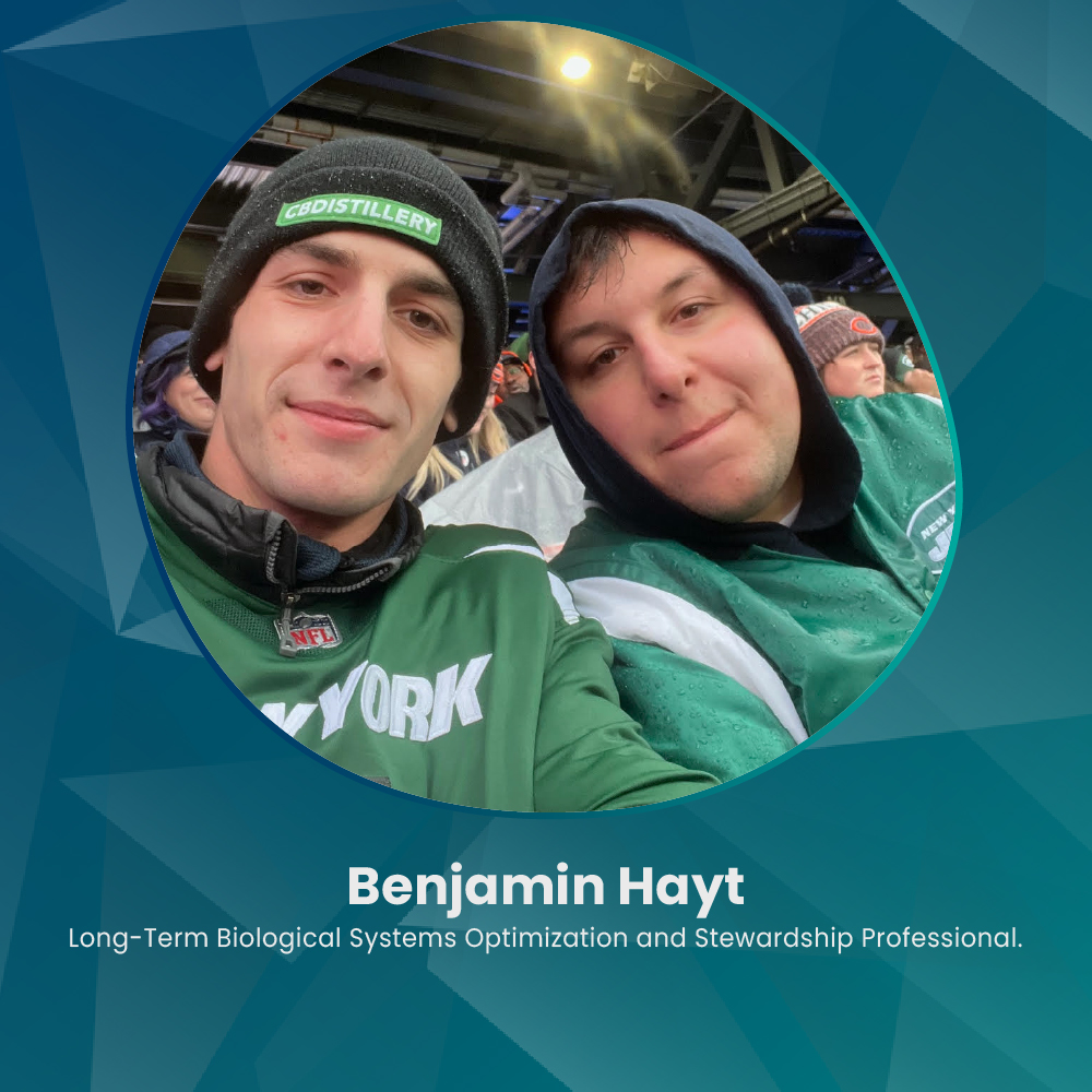 Two people wearing green football jerseys in a graphic labeled Benjamin Hayt